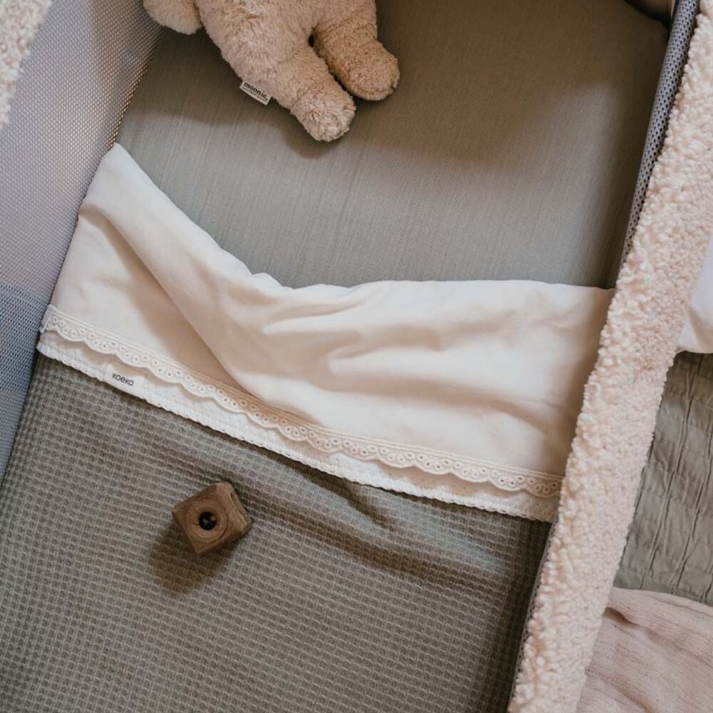 Wiegdeken cotton fleece Malaga 100x75 cm sage Wiegdeken cotton fleece Malaga 100x75 cm sage