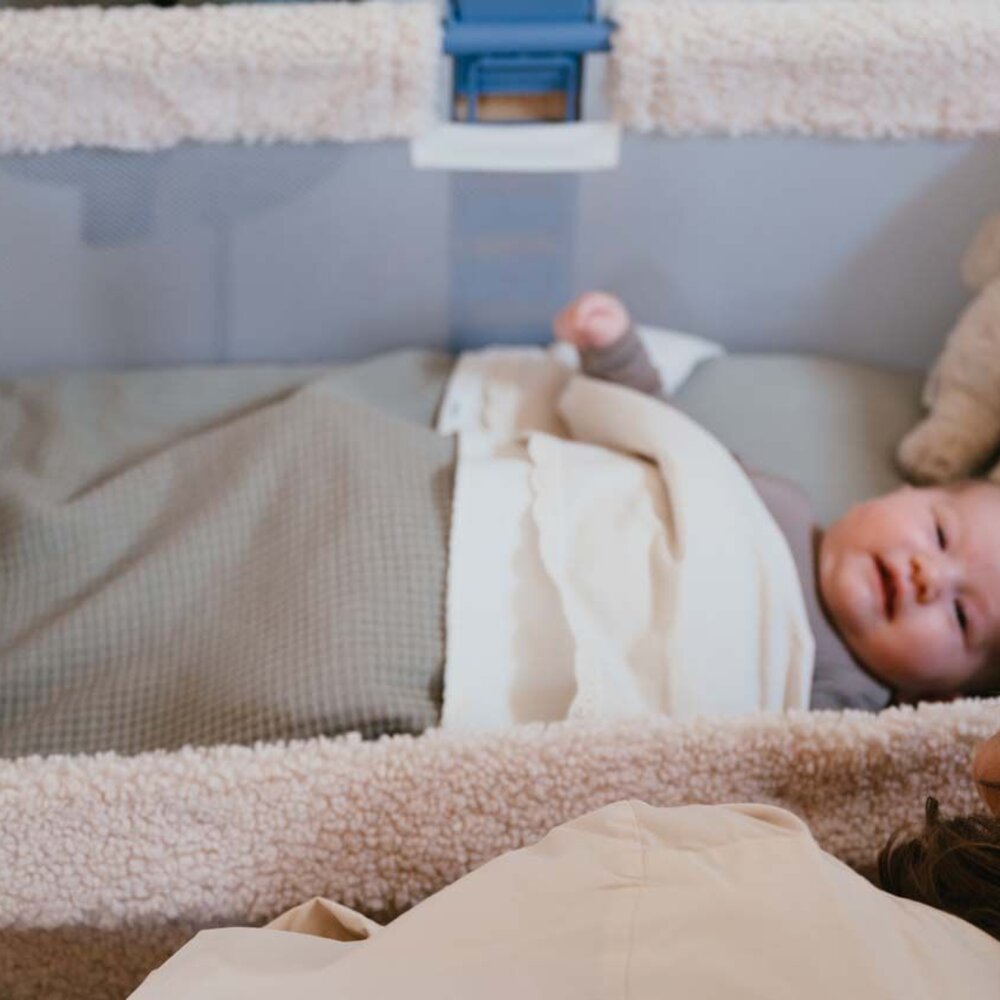 Wiegdeken cotton fleece Malaga 100x75 cm sage Wiegdeken cotton fleece Malaga 100x75 cm sage