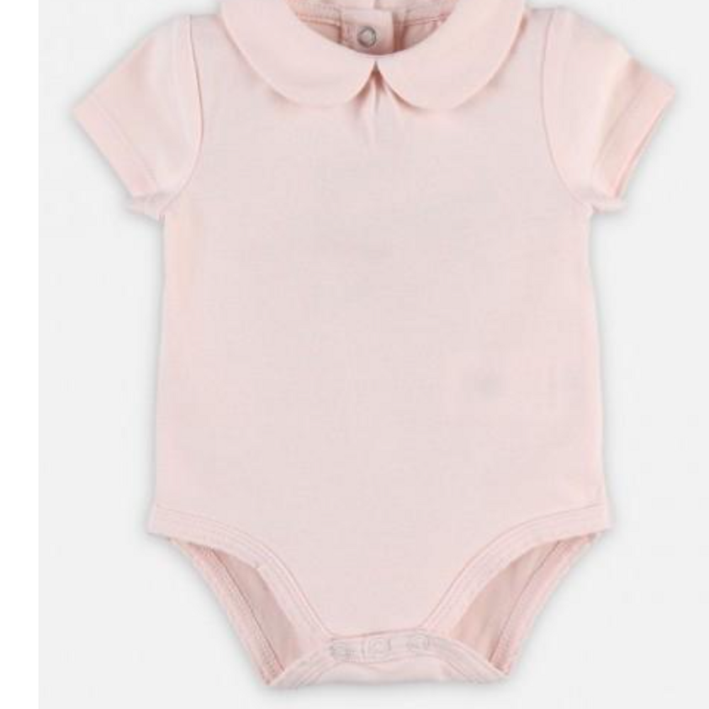 Body met rond kraagje oud-roze Roze