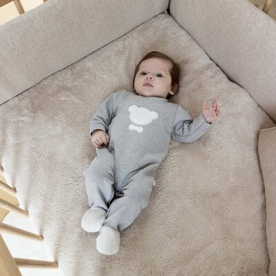 Babypakje Noa zonder kraagje teddy beer grijs Babypakje Noa zonder kraagje teddy beer grijs