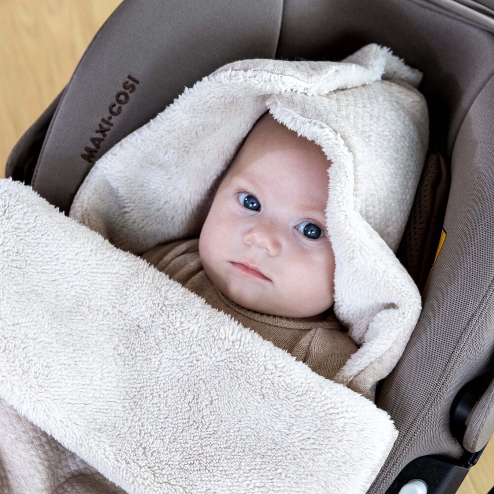 Voetenzak Maxi Cosi winter losange met superzachte teddy Camel