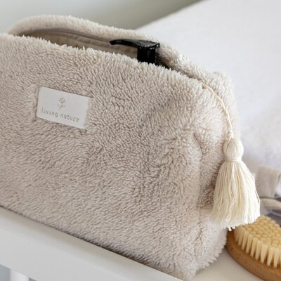 Toilettas model Claire modèle petite in poile Beige