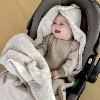 Voetenzak Maxi Cosi winter losange met superzachte teddy Camel