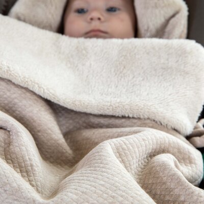 Voetenzak Maxi Cosi winter losange met superzachte teddy Camel