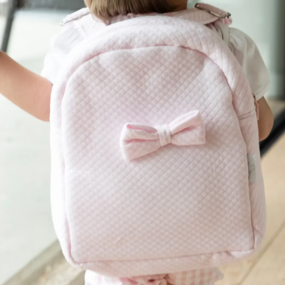 Rugzak in losange + strik Roze