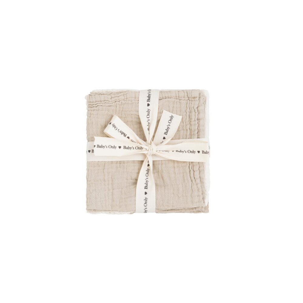 Monddoekje Tender beige/linen - 30x30 - 3-pack beige/linen Monddoekje Tender beige/linen - 30x30 - 3-pack beige/linen