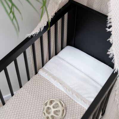 Ledikantlaken gebreide bies Happiness oud roze/ecru Ledikantlaken gebreide bies Happiness oud roze/ecru