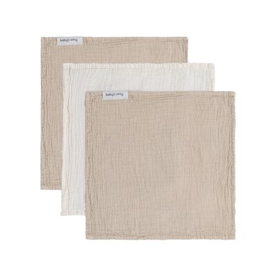 Monddoekje Tender beige/linen - 30x30 - 3-pack beige/linen