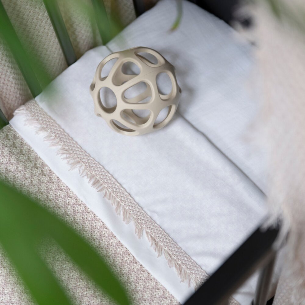 Ledikantlaken gebreide bies Happiness oud roze/ecru Ledikantlaken gebreide bies Happiness oud roze/ecru