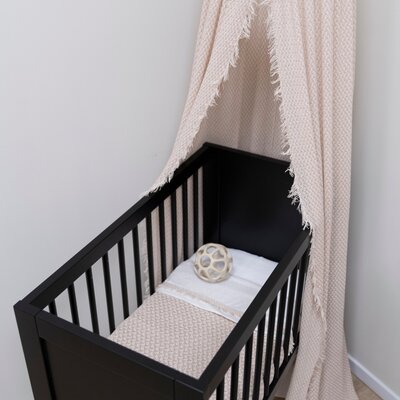 Ledikantdeken teddy Happiness oud roze/ecru