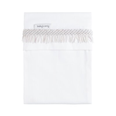 Ledikantlaken gebreide bies Happiness urban taupe/ecr