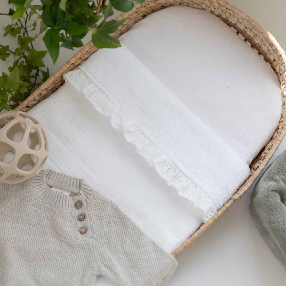 Ledikantdeken teddy Calm wit wit