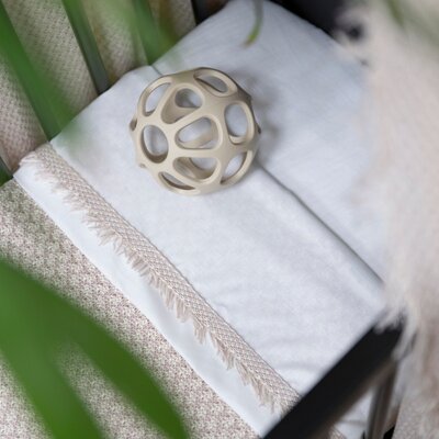 Wieglaken gebreide bies Happiness oud roze/ecru Wieglaken gebreide bies Happiness oud roze/ecru