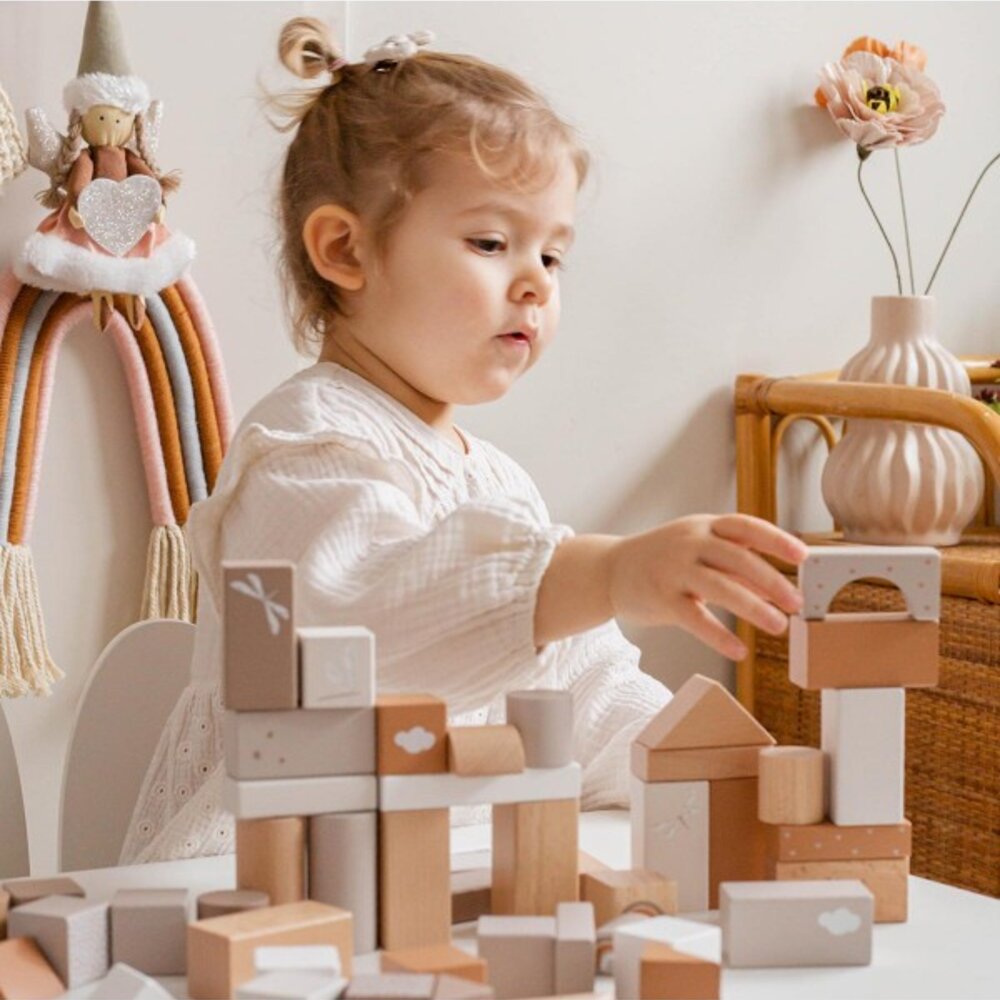 Houten blokken 50 PCS Nougat