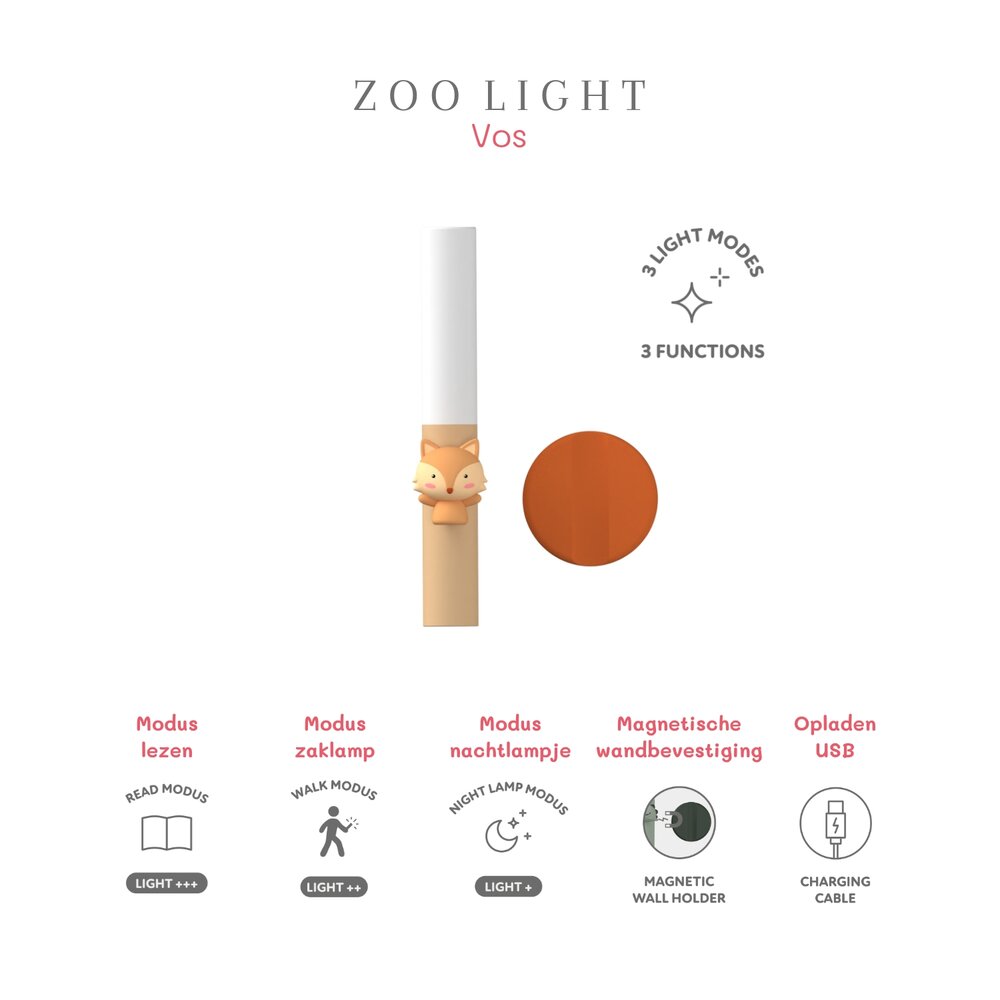 Zoo Light (lees)lampje fox