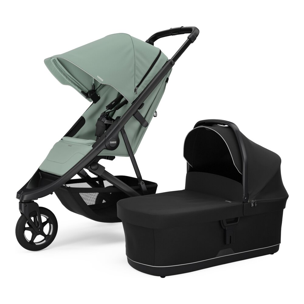 Spring 2 - Compacte all-terrain kinderwagen Mist Green on Black
