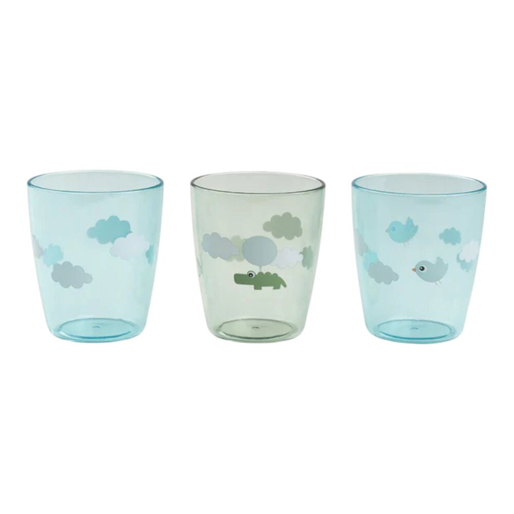 Yummy mini glass 3 pcs Happy clouds Green