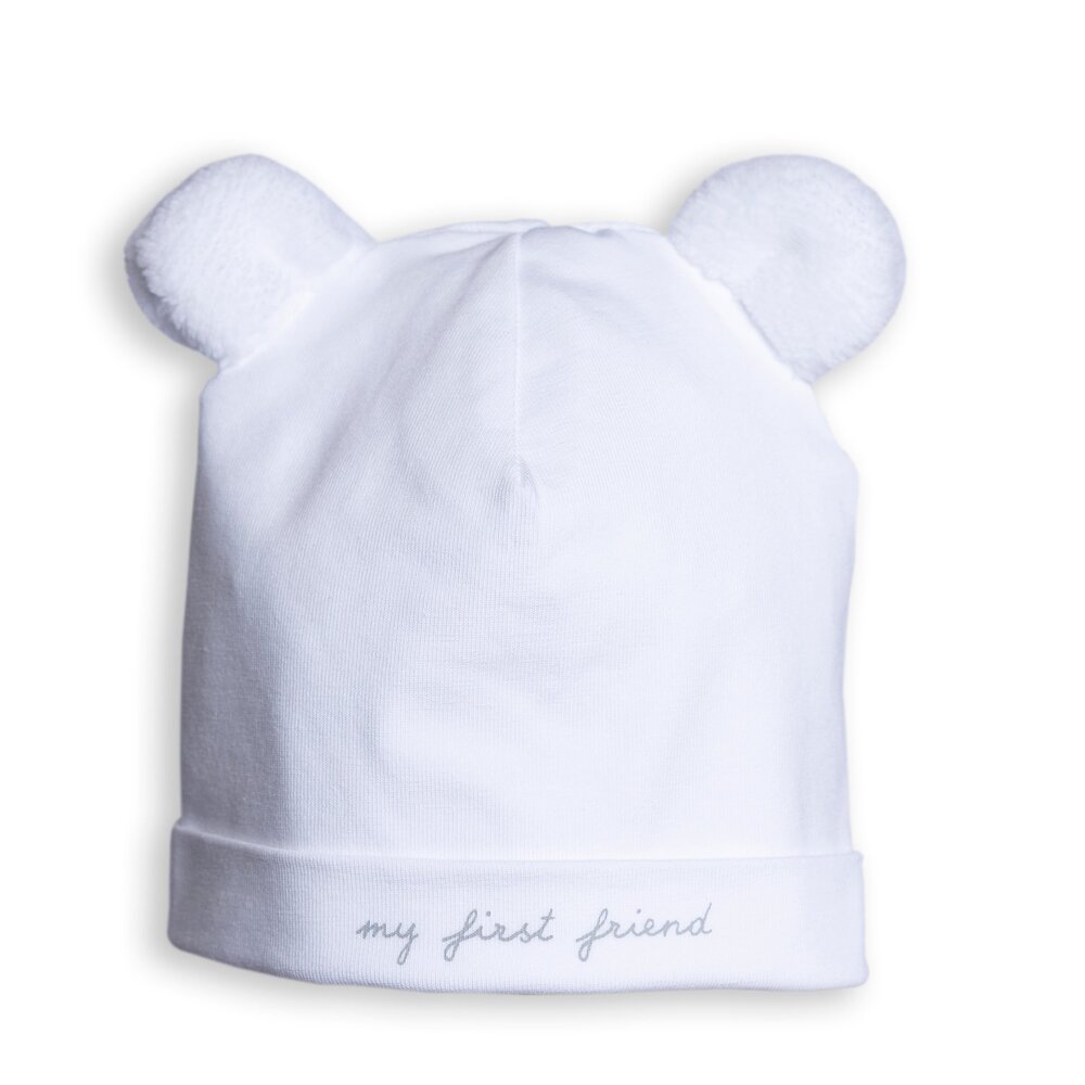 Babymuts met oortjes Wit