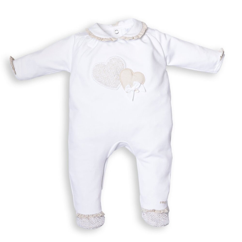 Babypakje met 2 hartjes Beige