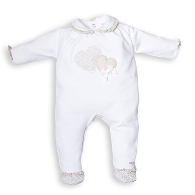 Babypakje met 2 hartjes Beige