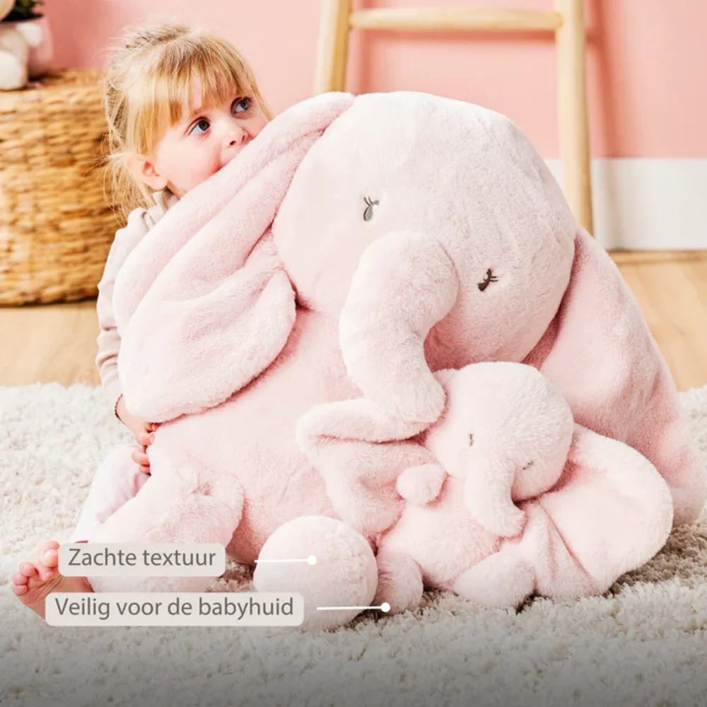 Maxi knuffel olifant 60 cm roze Fanfan