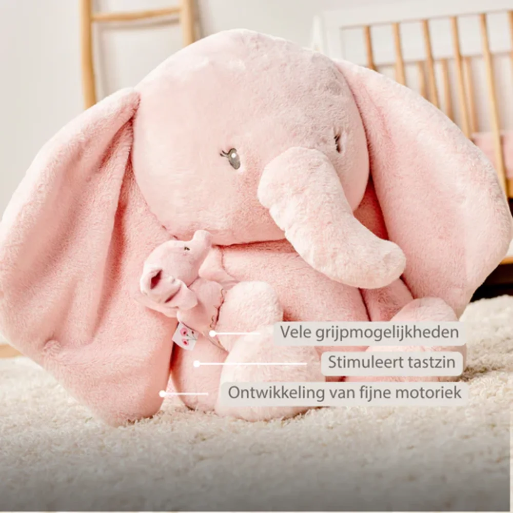 Maxi knuffel olifant 60 cm roze Fanfan