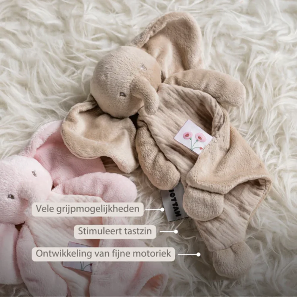 Mini doudou olifant FanFan Zand    Mini doudou olifant FanFan Zand