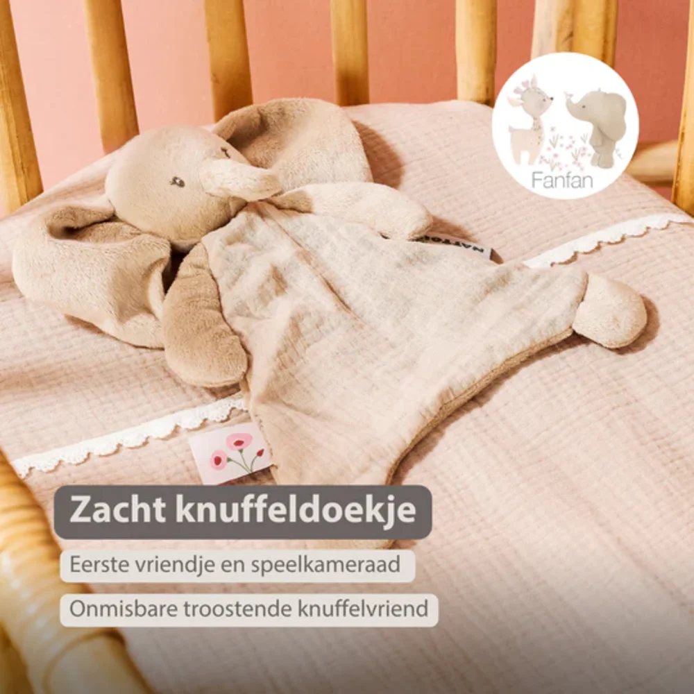 Mini doudou olifant FanFan Zand    Mini doudou olifant FanFan Zand