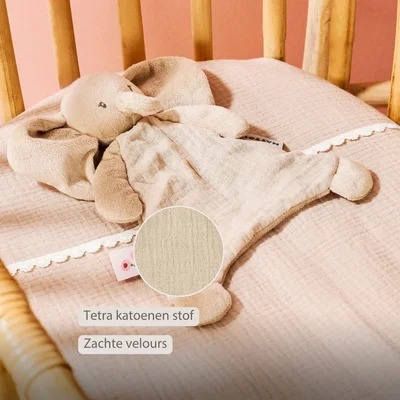 Mini doudou olifant FanFan Zand    Mini doudou olifant FanFan Zand