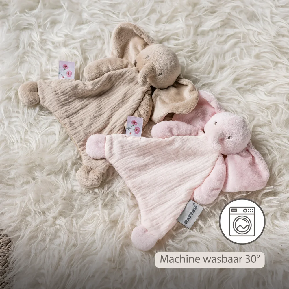 Mini doudou olifant roze Fanfan