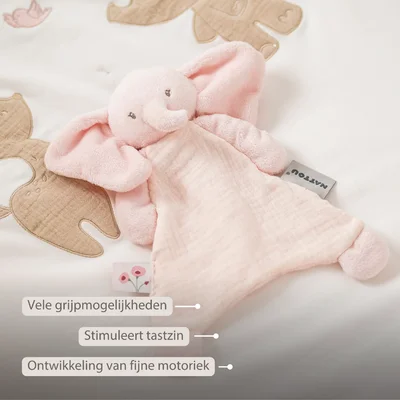 Mini doudou olifant roze Fanfan
