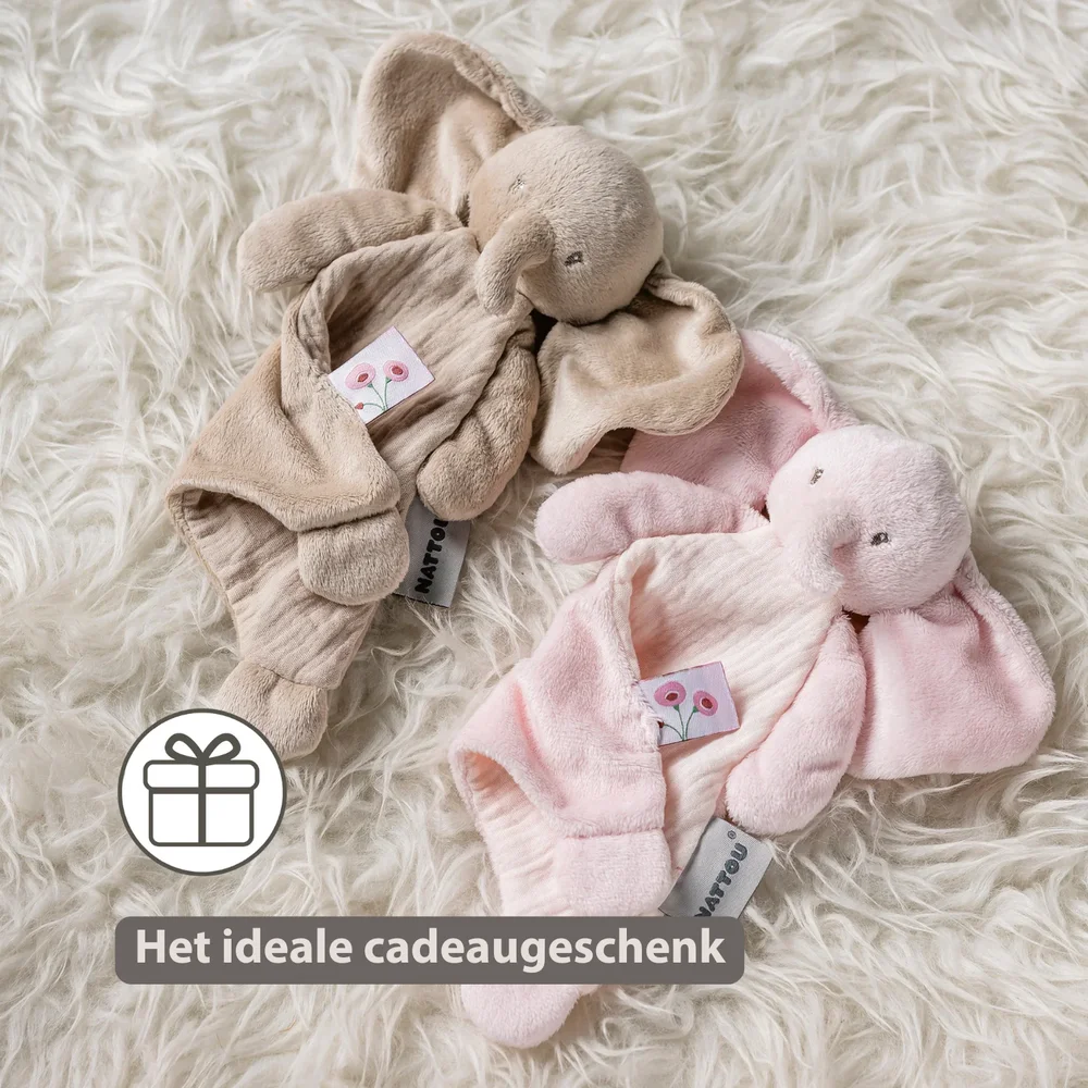 Mini doudou olifant roze Fanfan