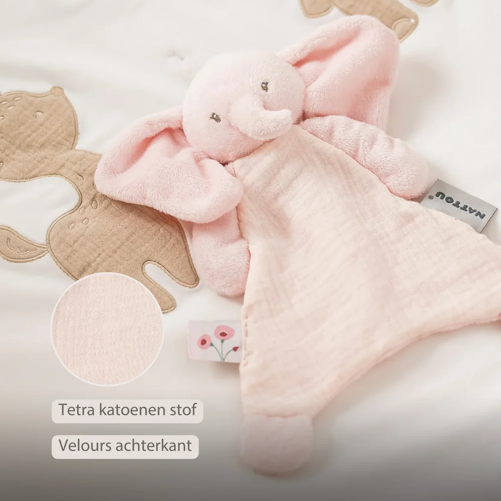 Mini doudou olifant roze Fanfan
