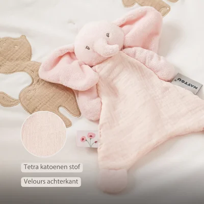 Mini doudou olifant roze Fanfan