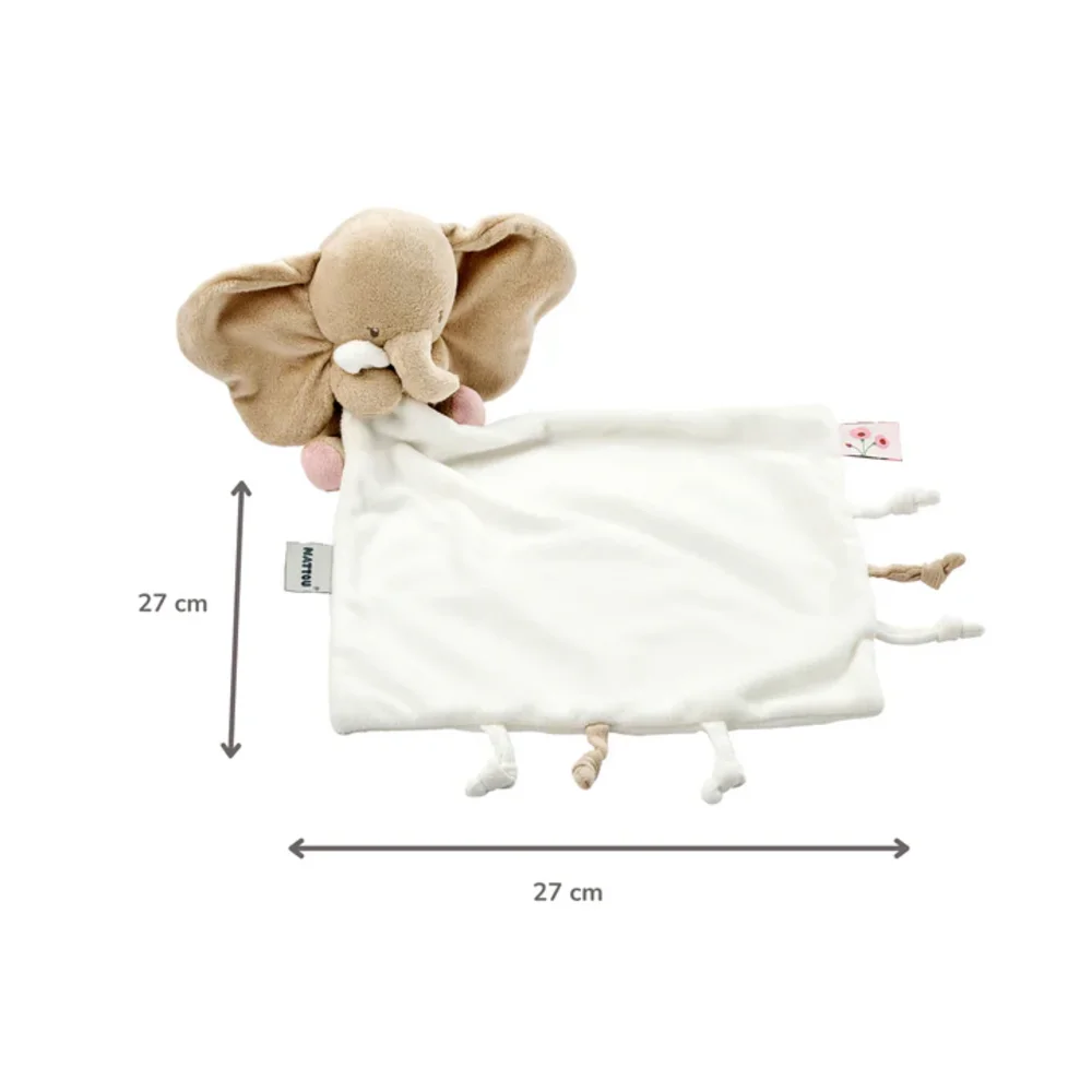 Doudou knuffel olifant 27x27 cm gebroken wit Fanfan