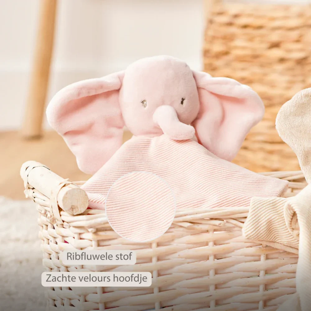 Doudou olifant corduroy roze Fanfan