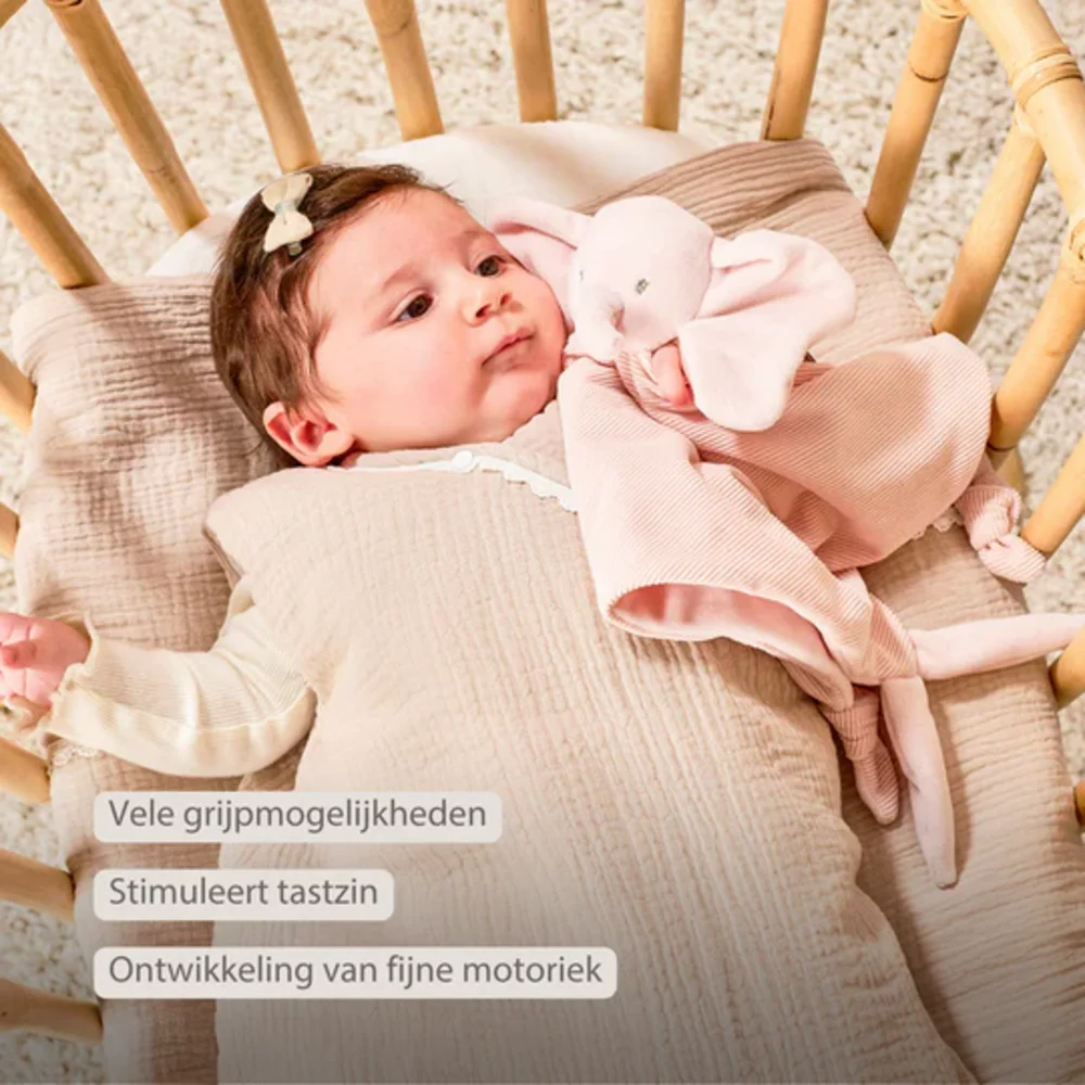 Doudou olifant corduroy roze Fanfan