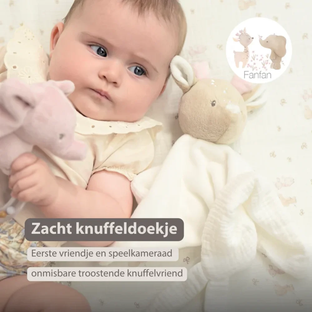 Doudou velours hinde gebroken wit Fanfan