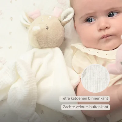 Doudou velours hinde gebroken wit Fanfan