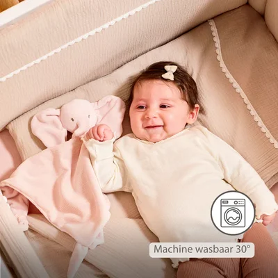 Maxi-doudou olifant corduroy roze Fanfan