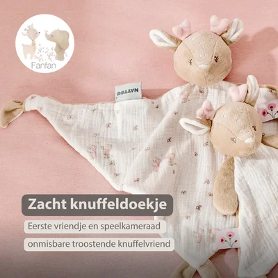 Maxi-doudou bedrukte swaddle hinde roze Fanfan