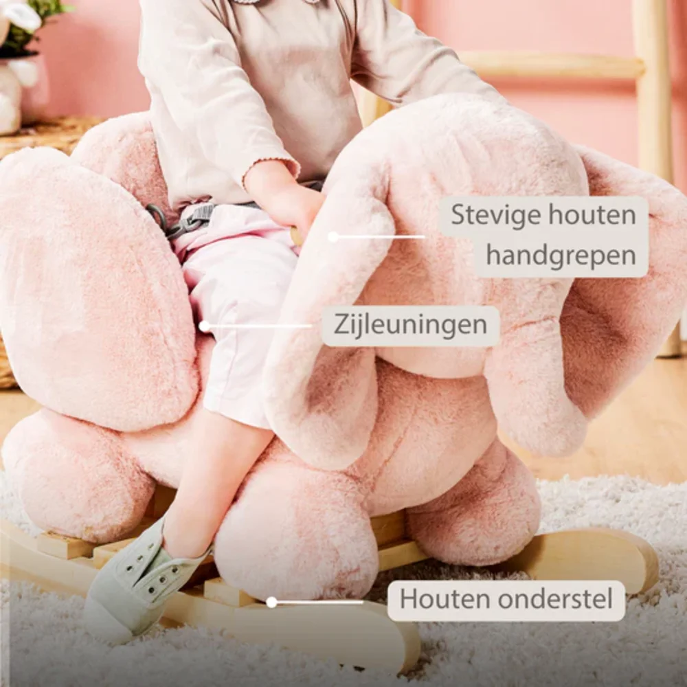 Schommelpaard Fanfan olifant Oud roze Schommelpaard Fanfan olifant Oud roze