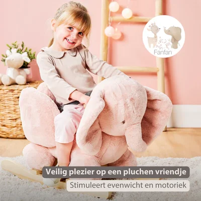 Schommelpaard Fanfan olifant Oud roze Schommelpaard Fanfan olifant Oud roze