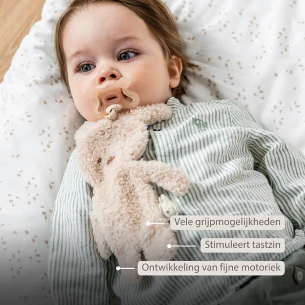 Doudou fopspeenhouder konijn beige Teddy