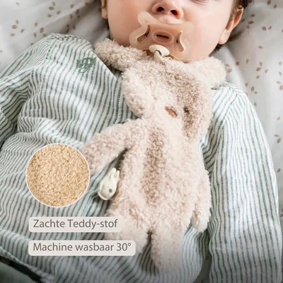 Doudou fopspeenhouder konijn beige Teddy