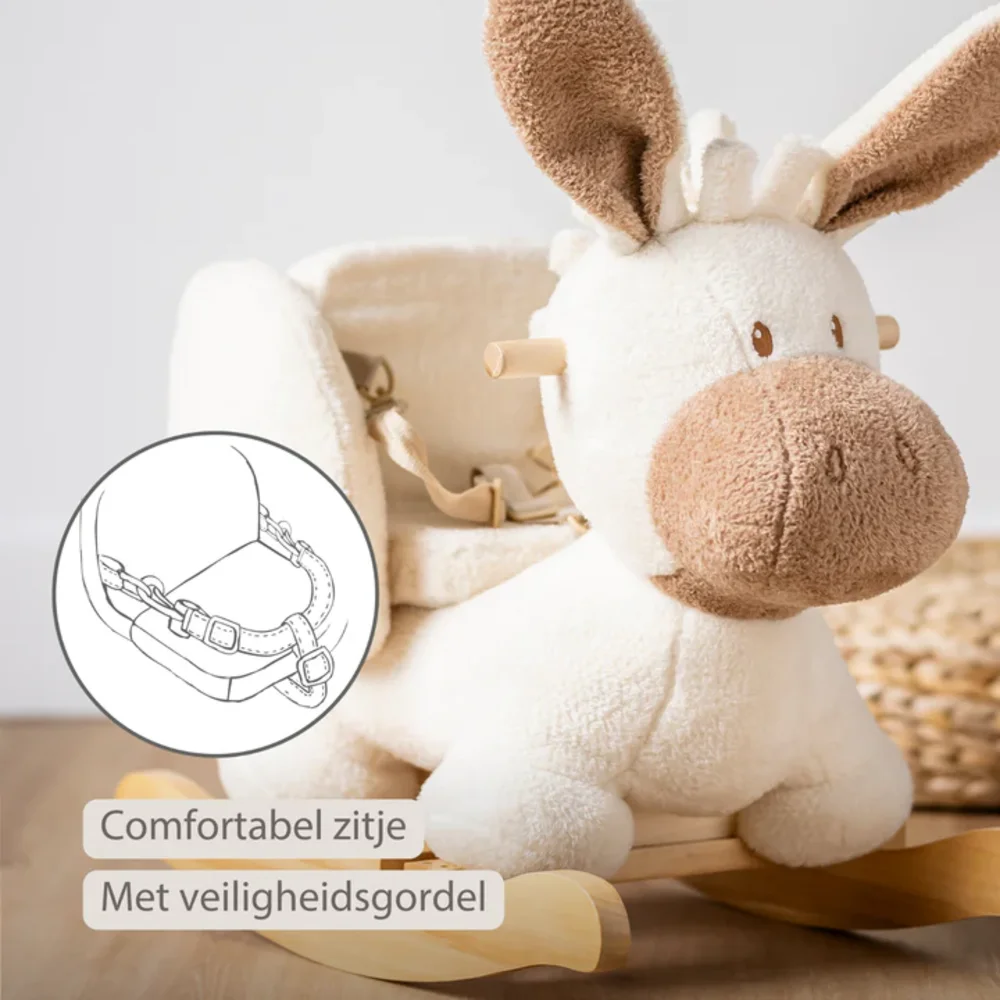 Teddy schommelpaard ezel ecru Teddy Teddy schommelpaard ezel ecru Teddy