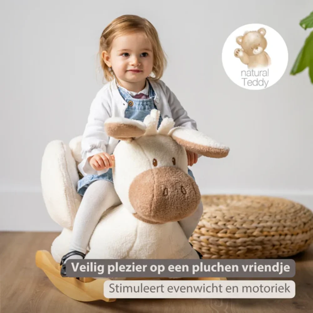 Teddy schommelpaard ezel ecru Teddy Teddy schommelpaard ezel ecru Teddy