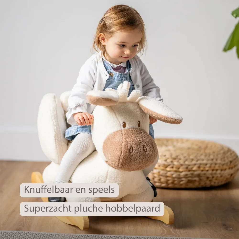Teddy schommelpaard ezel ecru Teddy Teddy schommelpaard ezel ecru Teddy