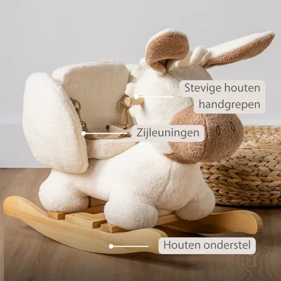Teddy schommelpaard ezel ecru Teddy Teddy schommelpaard ezel ecru Teddy