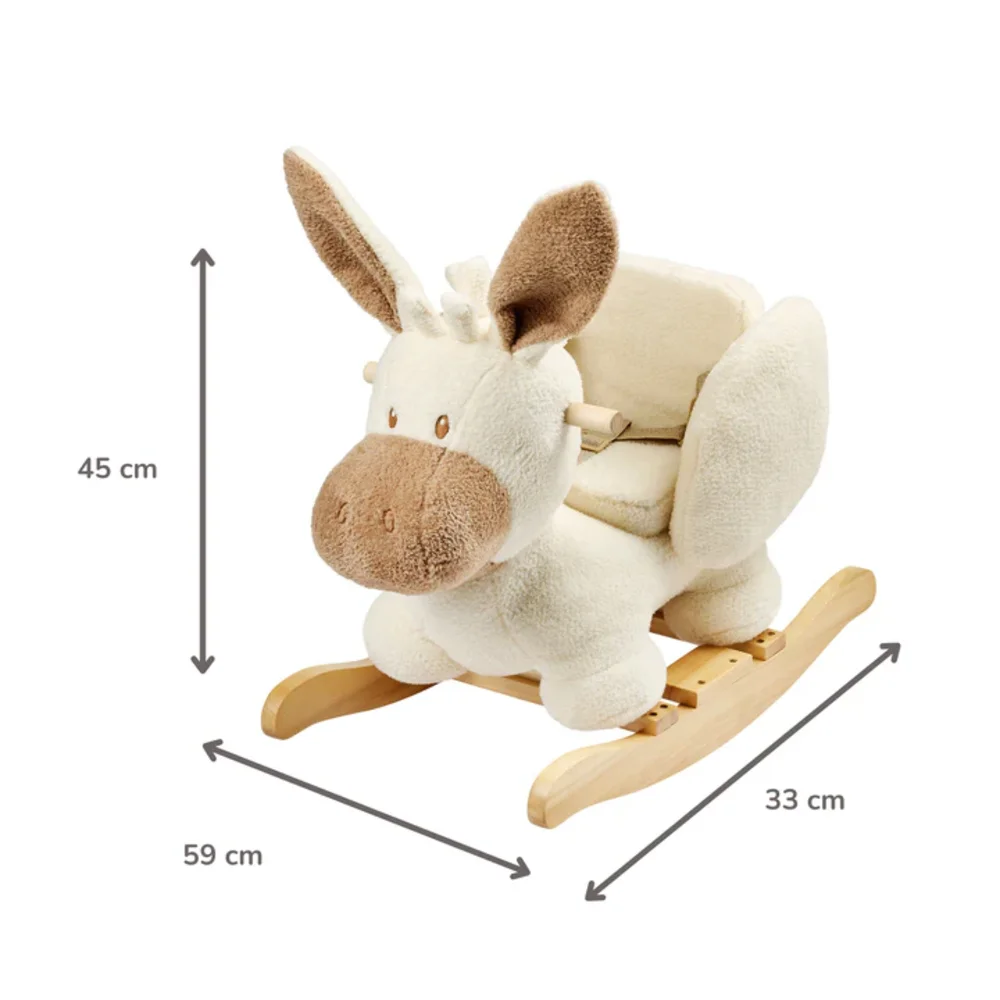 Teddy schommelpaard ezel ecru Teddy Teddy schommelpaard ezel ecru Teddy
